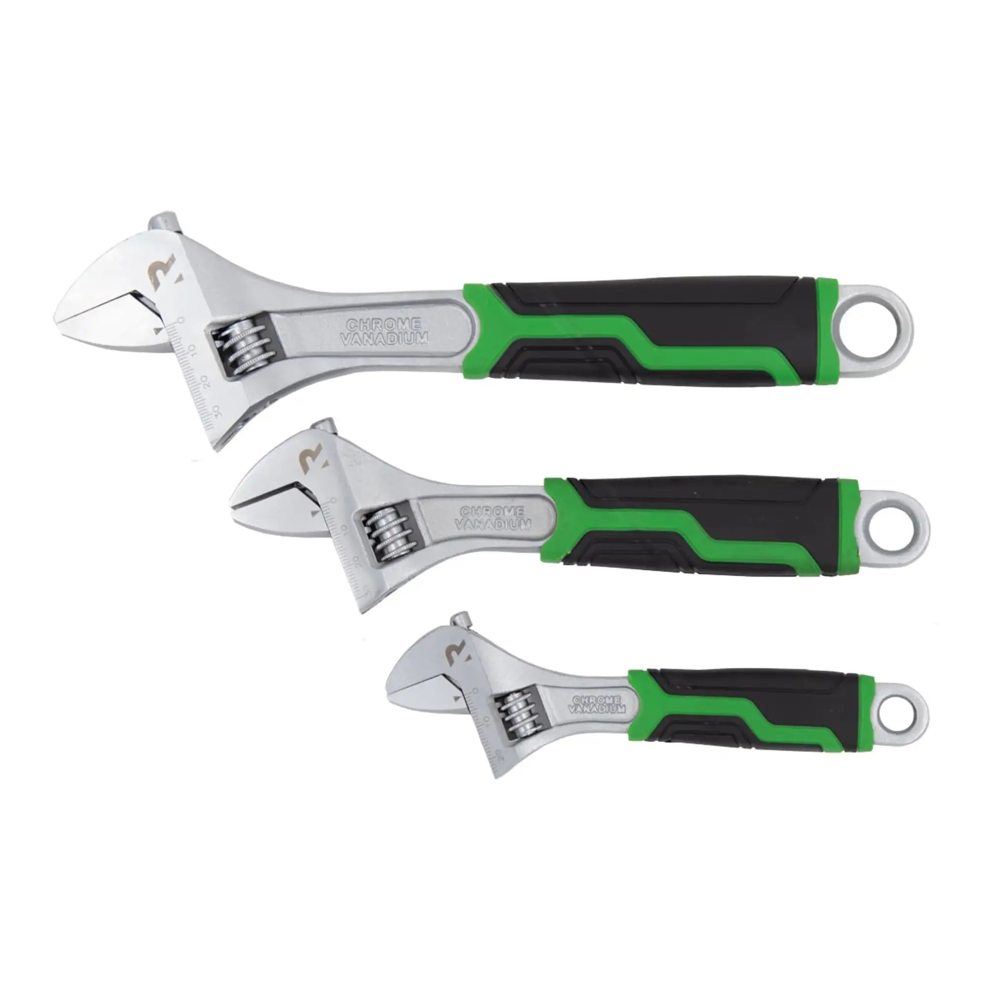 B&Q - Rikä 3Pc Adjustable Wrench Set With Soft Grip HandlesDurable Trade And Diy Wrenches - Image 2