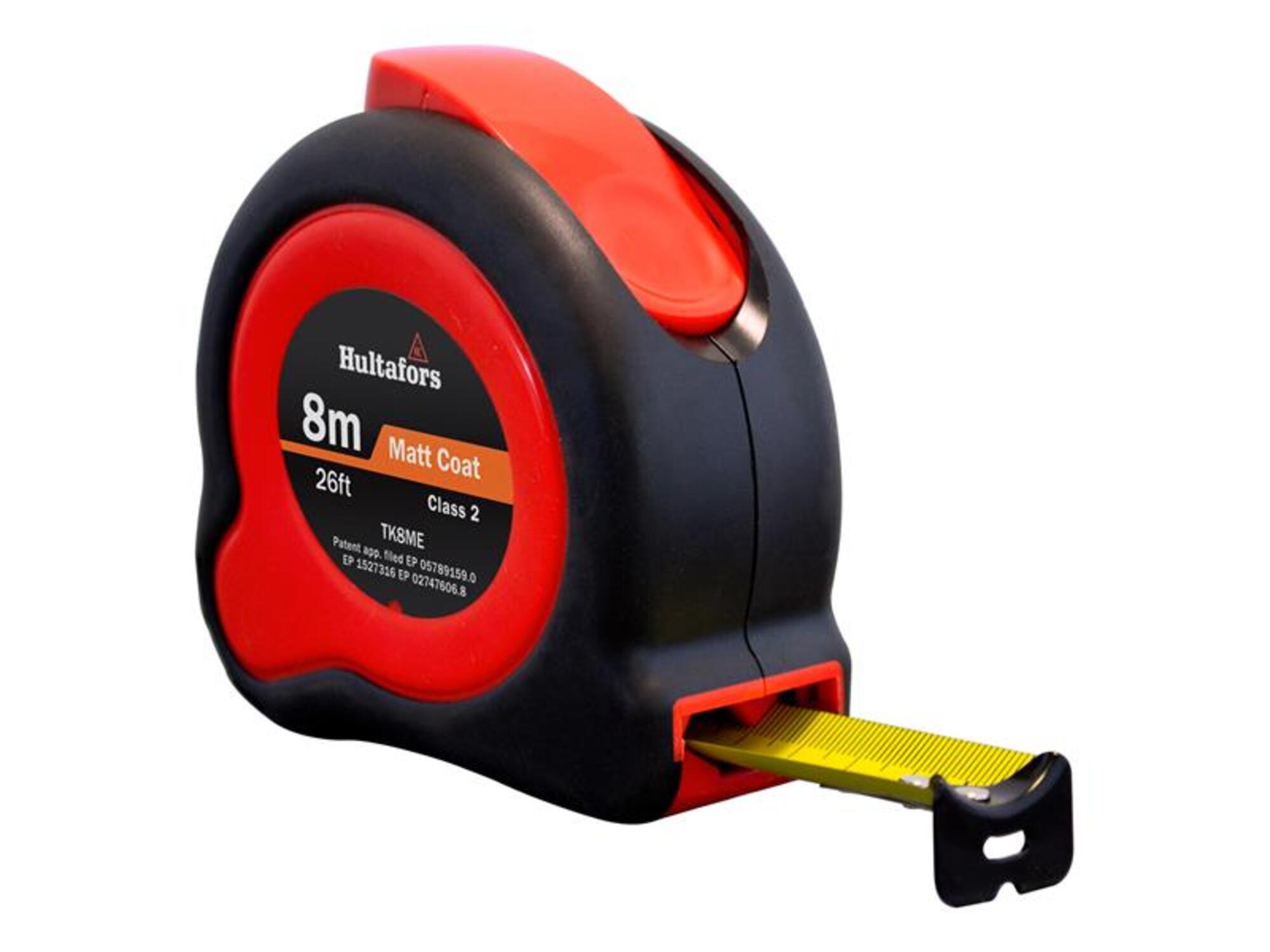 Hultafors |Tuf-Lok Pocket Tape | Dual Scale Blade | 8m/26ft x 25mm | TKC8ME | Impact-absorbing rib and air-pod design helps protect the tape when dropped. - Image 3