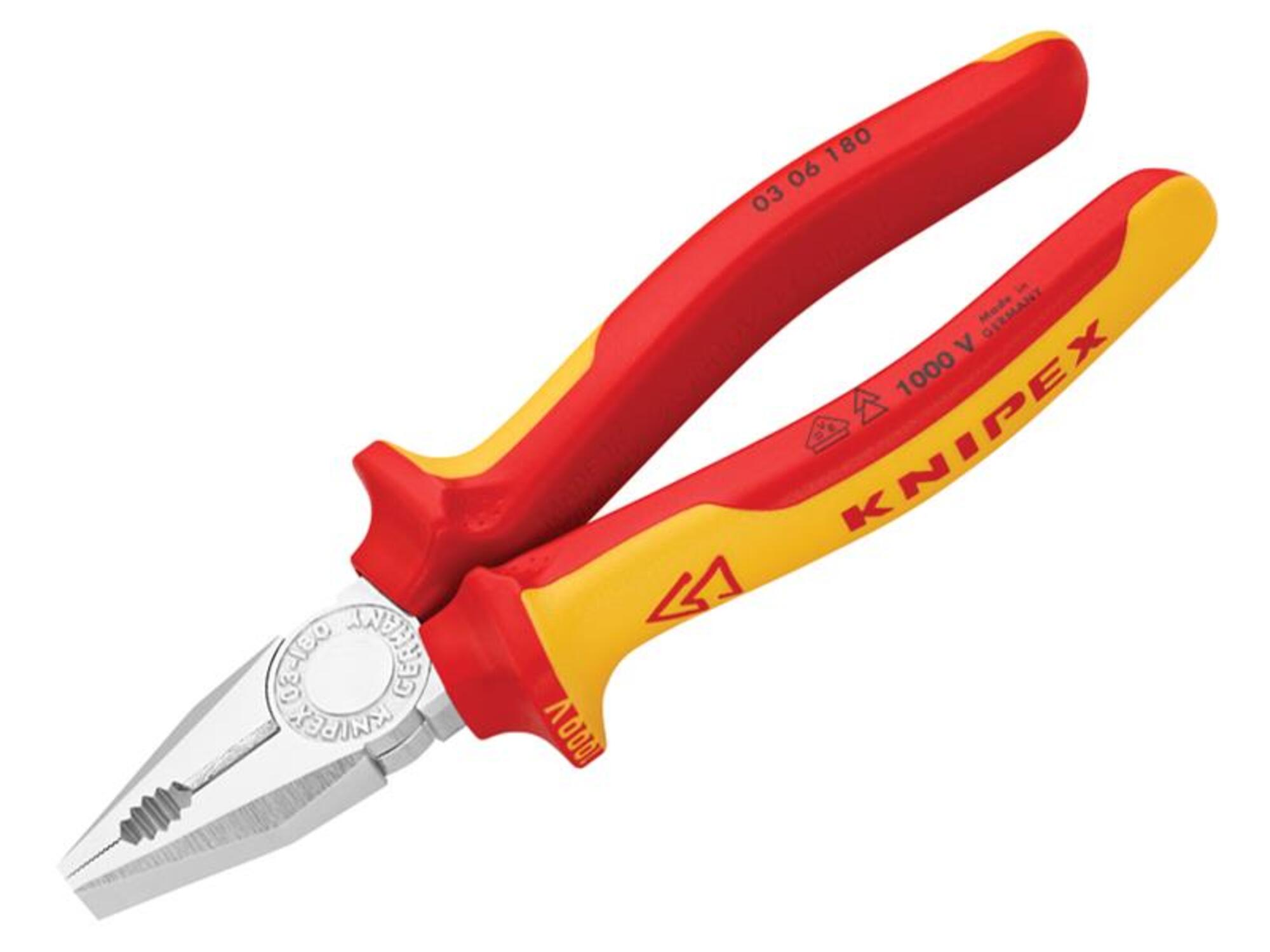 KNIPEX Combination Pliers Self-Service Card Chrome-Plated, 03 06 180 SB | Insulated with Multi-Component Grips; VDE-Tested 180 mm - Image 4